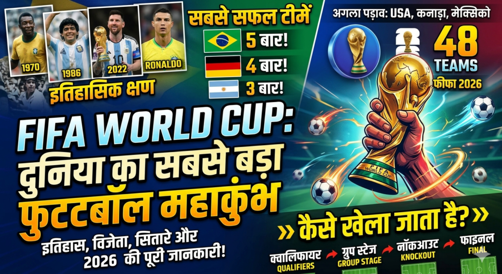 ЁЯПЖ FIFA World Cup 2026: рдлреБрдЯрдмреЙрд▓ рдХрд╛ рд╕рдмрд╕реЗ рдмрдбрд╝рд╛ рдЙрддреНрд╕рд╡, рдЬрд╛рдирд┐рдП рдкреВрд░реА рдХрд╣рд╛рдиреА