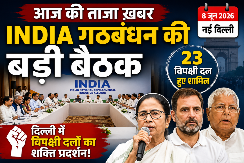 INDIA गठबंधन की दिल्ली में बड़ी बैठक: 23 विपक्षी दल हुए शामिल