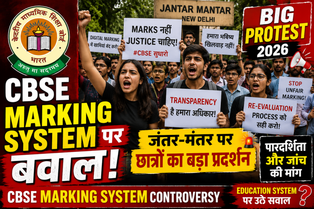 सीबीएसई (CBSE) मार्किंग सिस्टम को लेकर दिल्ली के जंतर-मंतर पर बड़ा विरोध प्रदर्शन, छात्रों ने उठाई जवाबदेही की मांग