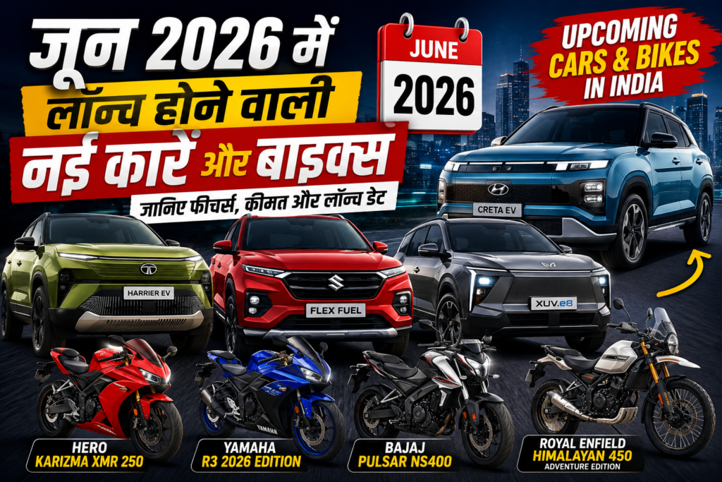 जून 2026 में लॉन्च होने वाली नई कारें और बाइक्स | Upcoming Cars & Bikes 2026